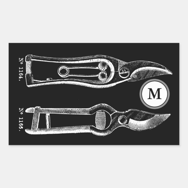 ILLUSTRATION vintage Prononce Stickers Monogramme (Devant)