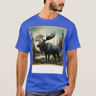 Illustration vintage Retro Moose TShirt