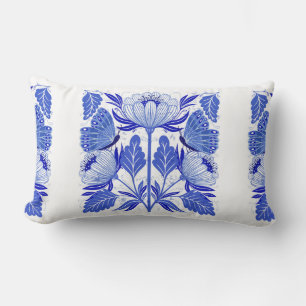 illustration with butterflies and flowers isolated lumbar pillow