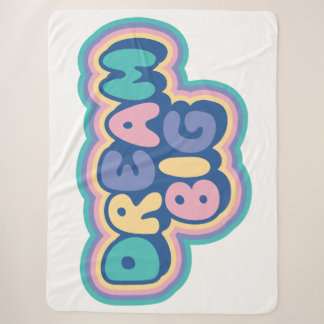 Illustration with Dream Big Typography Sherpa Blanket