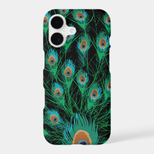 Illustration With Peacock Feathers on Black