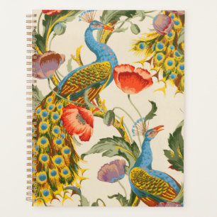 Illustrations de Peacock et de poppies vintages