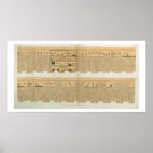 Illustrations of a Pampus manuscript with hierogly Poster