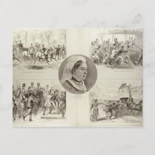 Illustrations of Attacks on Queen Victoria Postcard