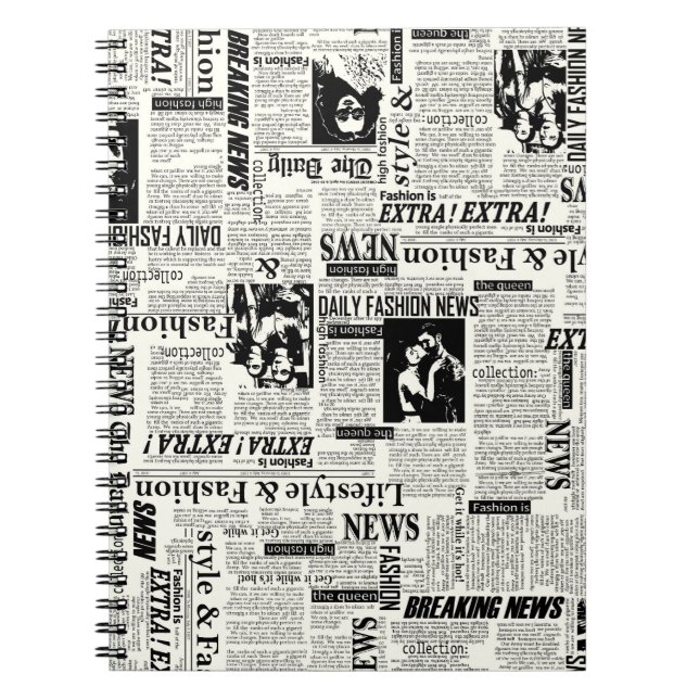 Illustrations of newspapers front page art work wa notebook (Front)