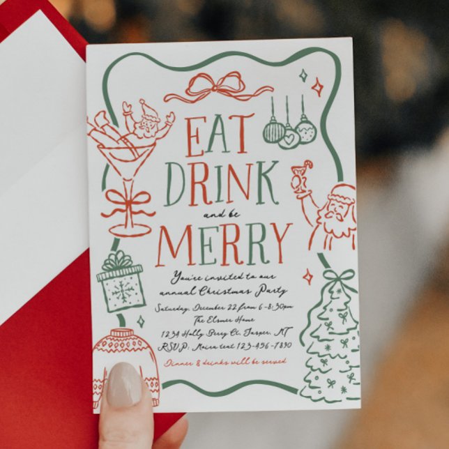 Illustrative Christmas Party Invitation (Créateur téléchargé)