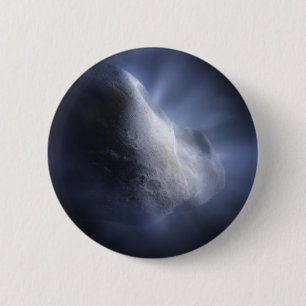 Illustrative Close-Up The Comet Tempel. 2 Inch Round Button