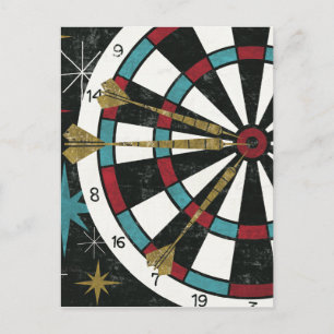 Illustrative Dart Board Postcard