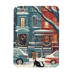 Illustrative New York city retro Magnet