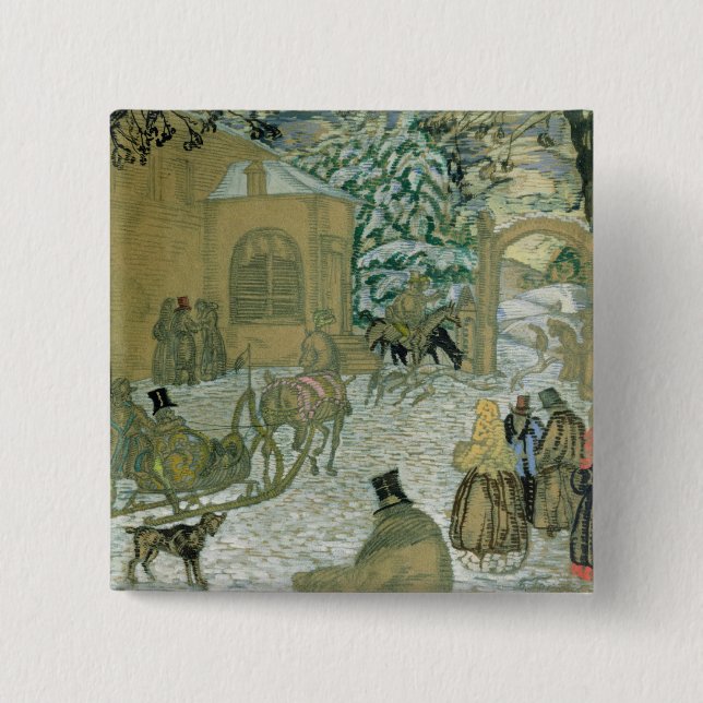 Illustraton for 'Dubrovsky', by Alexander Pushkin 2 Inch Square Button (Front)