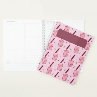 Illustré Crayon et Motif Papier de Note Rose Jou