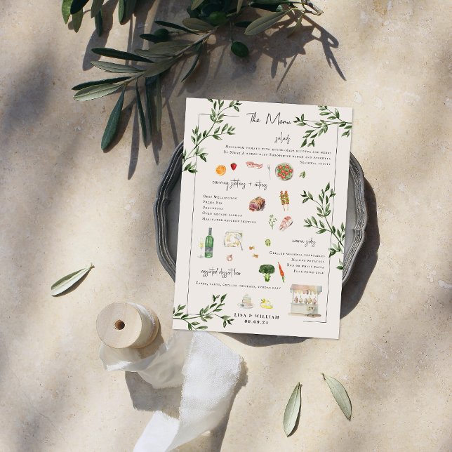 Illustré sur mesure | Menu Mariage (Créateur téléchargé)