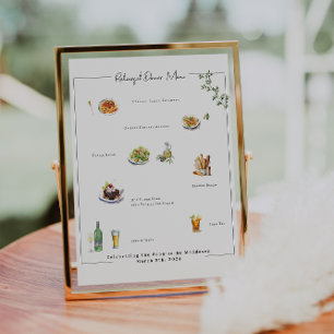 Illustré sur mesure   Poster du menu Mariage