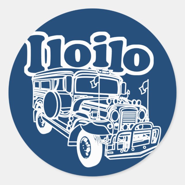 Iloilo Jeepney Classic Round Sticker (Front)