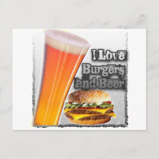 ILoveBurgersandBeer Tall One Postcard