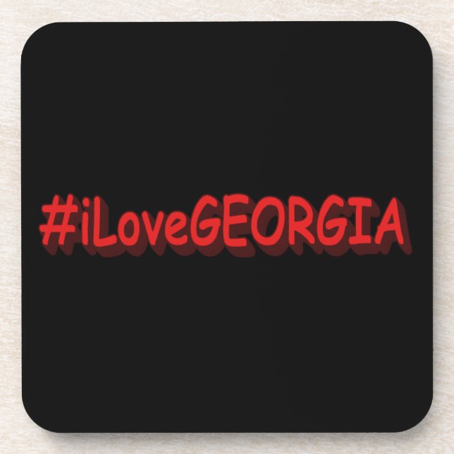 "#iLoveGEORGIA " Cute Design. Buy Now Coaster (Front)