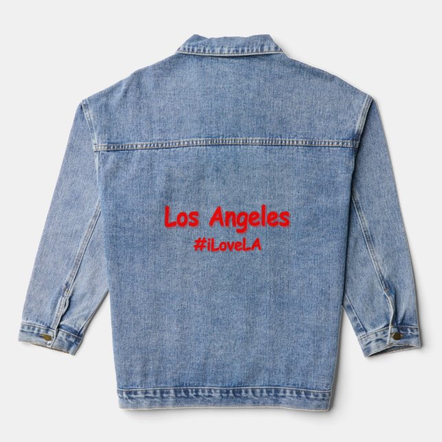 "#iLoveLA" Cute Design. Buy Now Denim Jacket (Back)