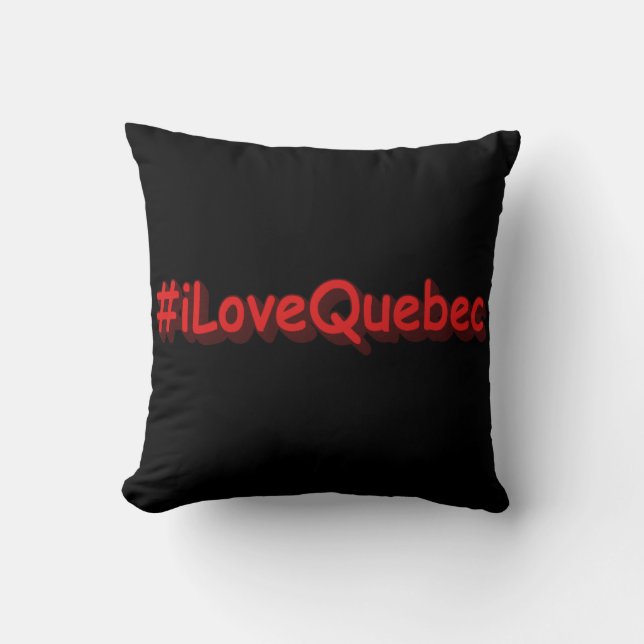 "#iLoveQuebec " Cute Design. Buy Now Throw Pillow (Front)