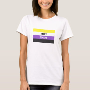 Ils/Eux Pronouns Non-Binary Flag T-Shirt de base