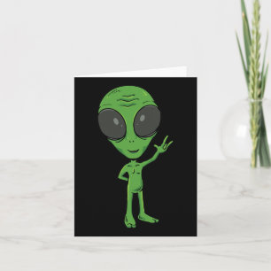 Ily Alien Asl Hand Gesture Deaf Hearing Loss Aware Card