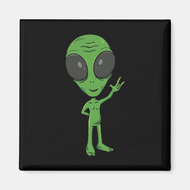 ILY Alien ASL Hand Gesture Deaf Hearing Loss Aware Magnet (Front)