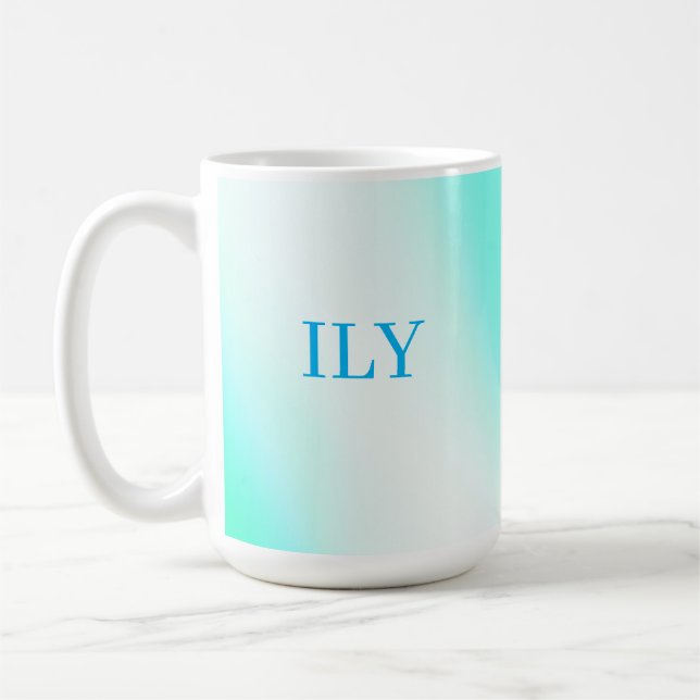 ILY Aqua Customizable Mug (Left)