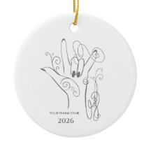 ILY ASL Handshape Ornament - Personalize