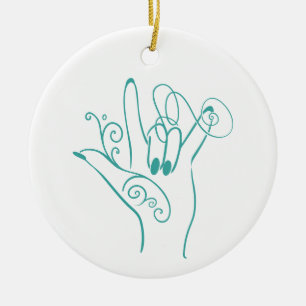 ILY ASL Handshape Ornament - Personalize