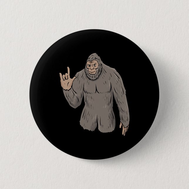ILY BIG Foot ASL Hand Gesture Deaf Hearing Loss Aw 2 Inch Round Button (Front)