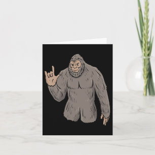 Ily Big Foot Asl Hand Gesture Deaf Hearing Loss Aw Card