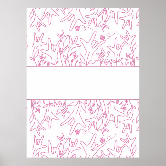 ILY Bloom - Custom Name ASL Design Poster (Front)