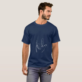 ILY handshape - white print T-Shirt