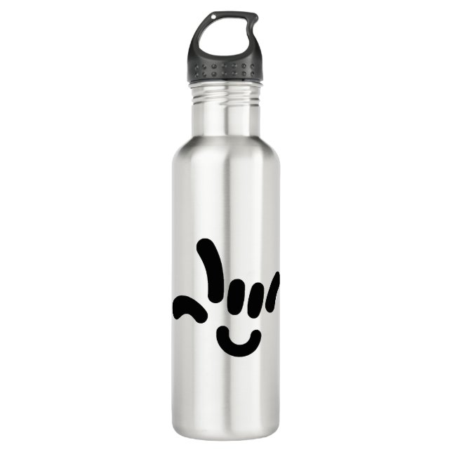 ILY (I LOVE YOU) in ASL 710 Ml Water Bottle (Front)