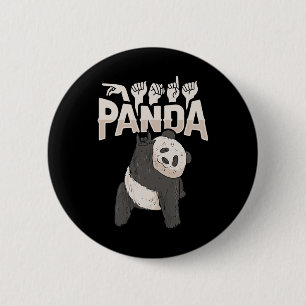 Ily Panda Asl Hand Gesture Deaf Hearing Loss Aware 2 Inch Round Button
