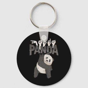 ILY Panda ASL Hand Gesture Deaf Hearing Loss Aware Keychain