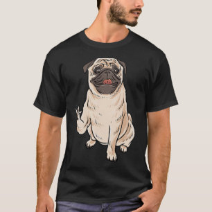 ILY PUG DOG ASL Hand Gesture Deaf Hearing Loss Awa T-Shirt