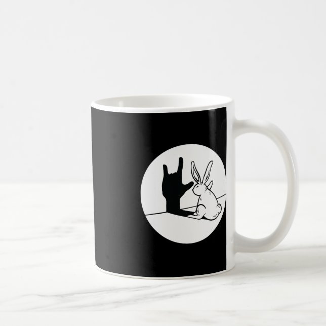 ILY Rabbit ASL Hand Gesture Deaf Hearing Loss Awar Coffee Mug (Right)