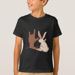 ILY Rabbit ASL Hand Gesture Deaf Hearing Loss Awar T-Shirt