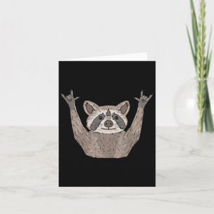 Ily Raccoon Asl Hand Gesture Deaf Hearing Loss Awa Card