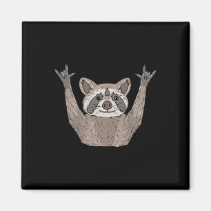 ILY Raccoon ASL Hand Gesture Deaf Hearing Loss Awa Magnet