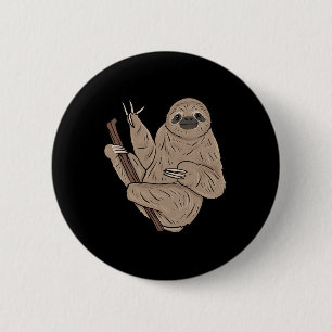 Ily Sloth Asl Hand Gesture Deaf Hearing Loss Aware 2 Inch Round Button