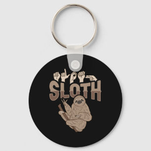 Ily Sloth Asl Hand Gesture Deaf Hearing Loss Aware Keychain