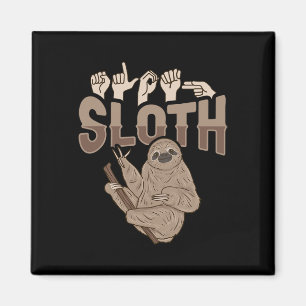 ILY Sloth ASL Hand Gesture Deaf Hearing Loss Aware Magnet