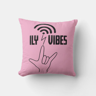 ILY Vibes - ASL Design Throw Pillow