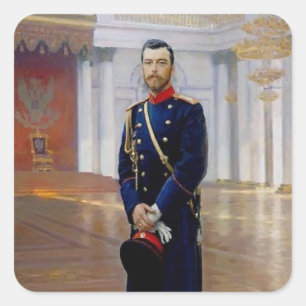 Ilya Repin- Portrait of Nicholas II Square Sticker