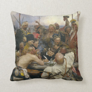 Ilya Repin Reply of the Zaporozhian Cossacks Throw Pillow