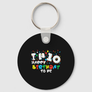 Im 10 Happy Birthday To Me Balloons 10th Bday Boys Keychain