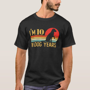 I'm 10 In Dog Years 70th Birthday Vintage  70 Year T-Shirt