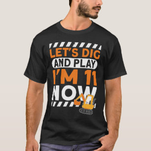 I'm 11 bday Construction 11th Birthday Kids Excava T-Shirt