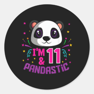 I'M 11 Pandastic Py Panda Bday Celebration Classic Round Sticker